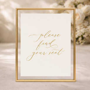 Bitte finden Sie Ihren Platz Hochzeitsschild Poster