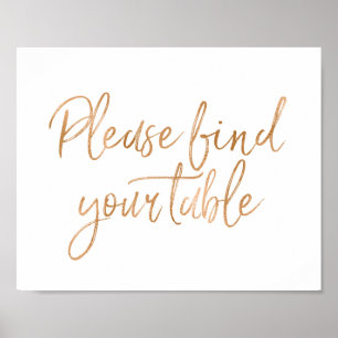 Bitte finden Sie Ihren Sitzplatz 8x10 Rose Goldhoc Poster