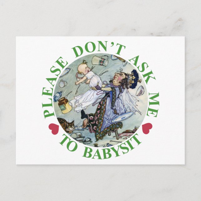 BITTE FRAG MIR NICHT ZU BABYSIT! POSTKARTE (Vorderseite)