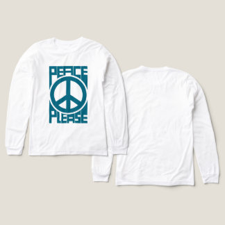 Bitte Frieden Blaue Schrift Tri-Blend Shirt