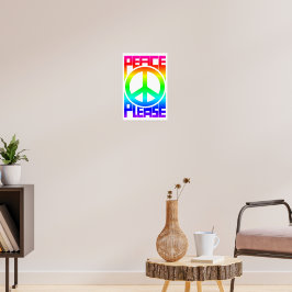 Bitte Frieden Regenbogen-Lettern Poster