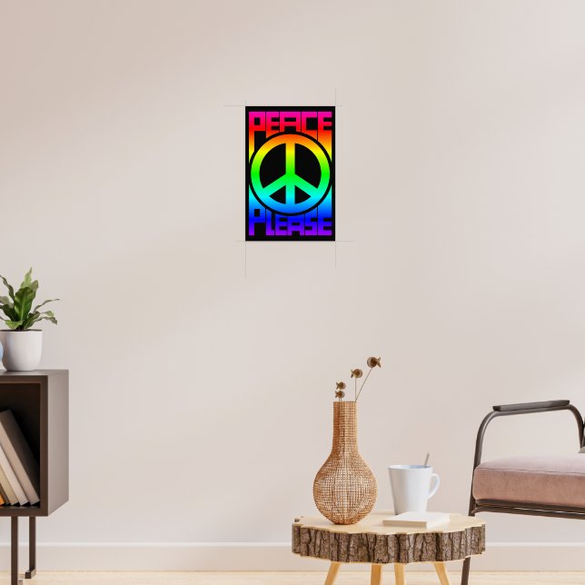 Bitte Frieden Regenbogen-Lettern Poster (Wohnzimmer 3)