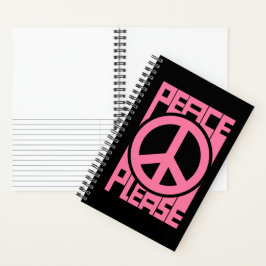 Bitte Frieden Rosa Lettering Notizbuch