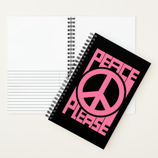 Bitte Frieden Rosa Lettering Notizbuch (Innen)