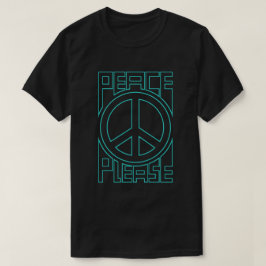 Bitte Frieden Türkis Schriftzug T-Shirt