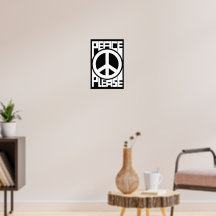 Bitte Frieden Weiße Schrift