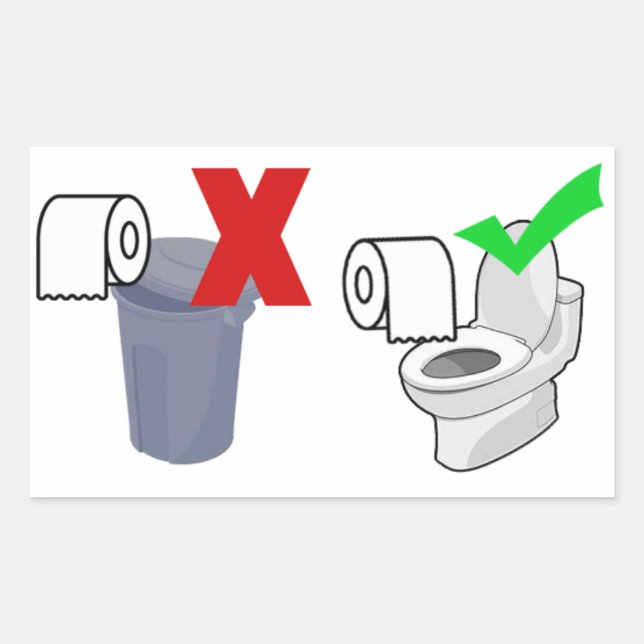 Bitte füllen Sie das Toilettenpapier aus Rechteckiger Aufkleber (Vorderseite)