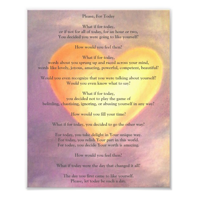 bitte für heute Plakat Fotodruck (Vorne)