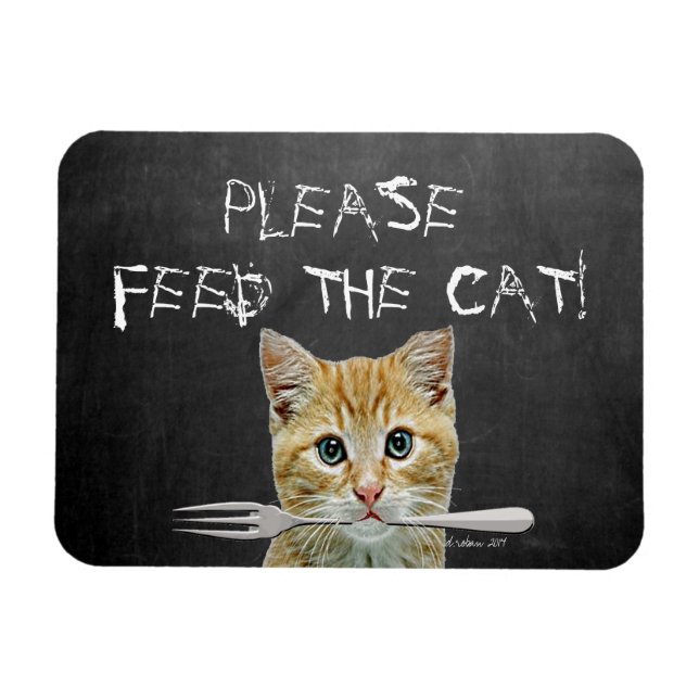 Bitte Füttre die Cat Funny Cat Magnet (Horizontal)