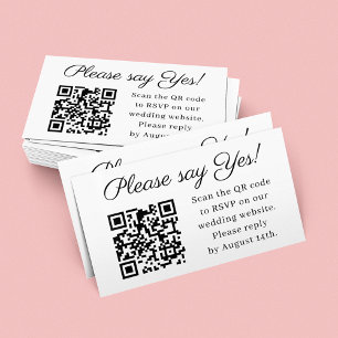 Bitte geben Sie Yes Elegant Wedding QR Code UAWG a Visitenkarte
