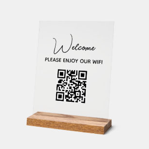 Bitte genießen Sie unser Wifi   WIFI - Begrüßungsc Acrylschild