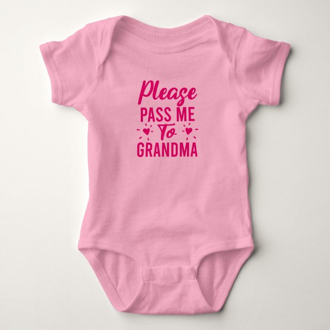 Bitte gib mich an Oma Baby Strampler (Vorderseite)