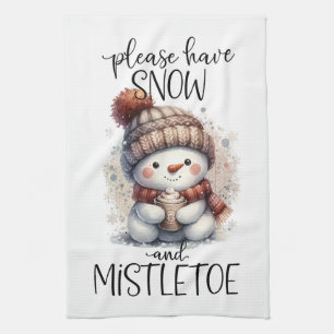Bitte haben Sie Schnee und mistletoe niedliche Sch Geschirrtuch