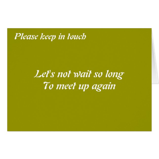 Bitte in Touch behalten (Vorderseite (Horizontal))