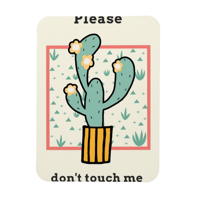 Bitte keine Touch Kaktus Magnet (Vertikal)