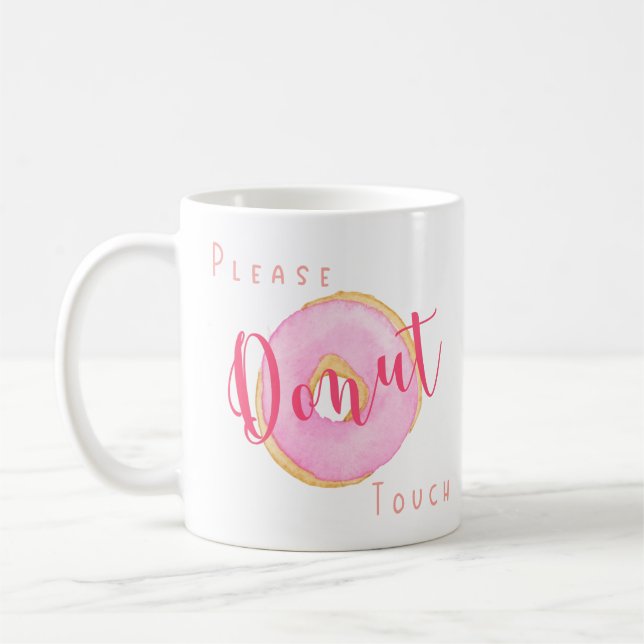 Bitte Krapfen-Touch - personalisierter rosa Kaffeetasse (Links)