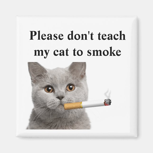 Bitte lehre meine Katze nicht, zu rauchen Magnet (Vorne)