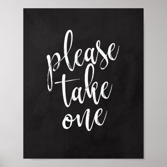 Bitte nehmen Sie ein Chalkboard 8x10 Wedding Sign Poster (Vorne)