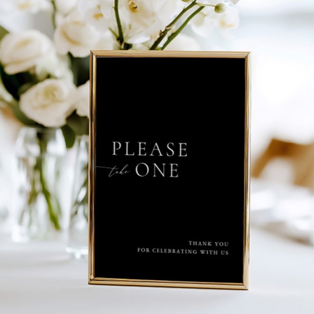 Bitte nehmen Sie ein Minimalistisches Gastgeschenk Einladung (Please Take One Minimalist Wedding Favor Sign)