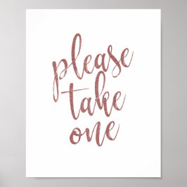 Bitte nehmen Sie eine Rose Gold Glitzer Hochzeit S Poster