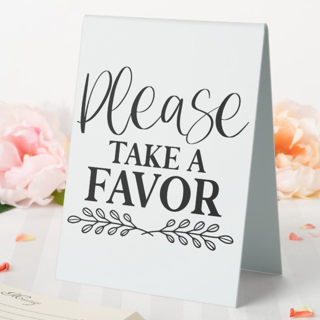 Bitte nehmt einen Gefallen Tischaufsteller (In Situ (Hochzeit))
