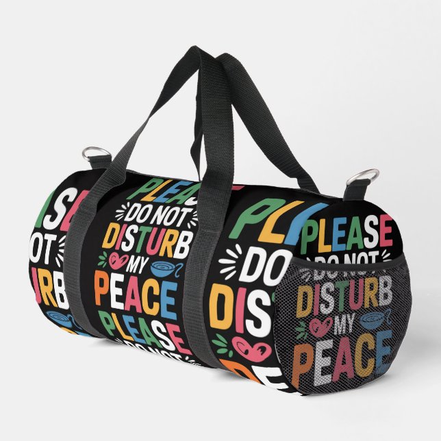 Bitte nicht stören bunt  duffle bag (Rechte Ecke)