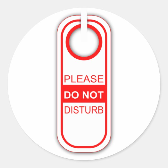 Bitte nicht stören runder aufkleber (Vorderseite)