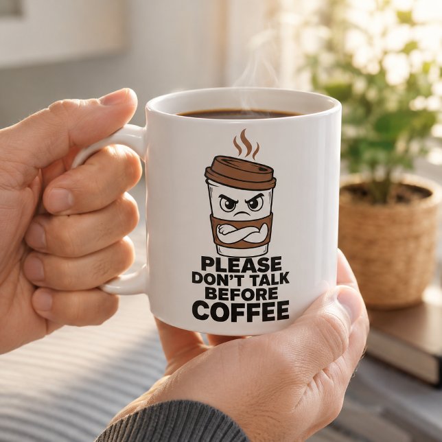 Bitte nicht vor dem Kaffee sprechen Introvertierte Kaffeetasse (Von Creator hochgeladen)