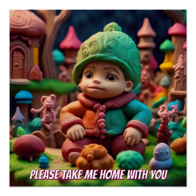 Bitte nimm mir Zuhause mit Poster (Vorderseite)