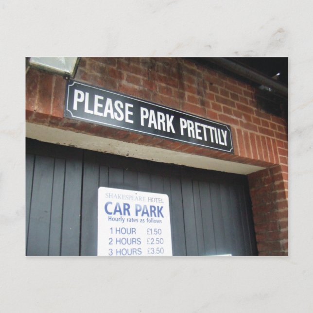Bitte parken Sie hübsch! Postkarte (Vorderseite)