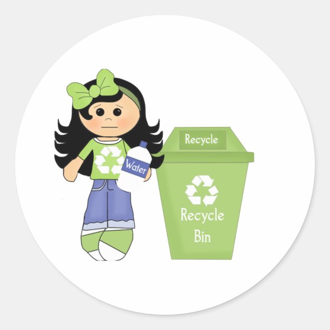 Bitte Recycle Runder Aufkleber (Vorderseite)