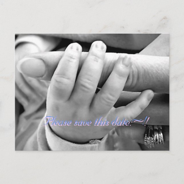 Bitte rett dieses Datum:~!, Bitte rett dies ... Ankündigungspostkarte (Vorderseite)