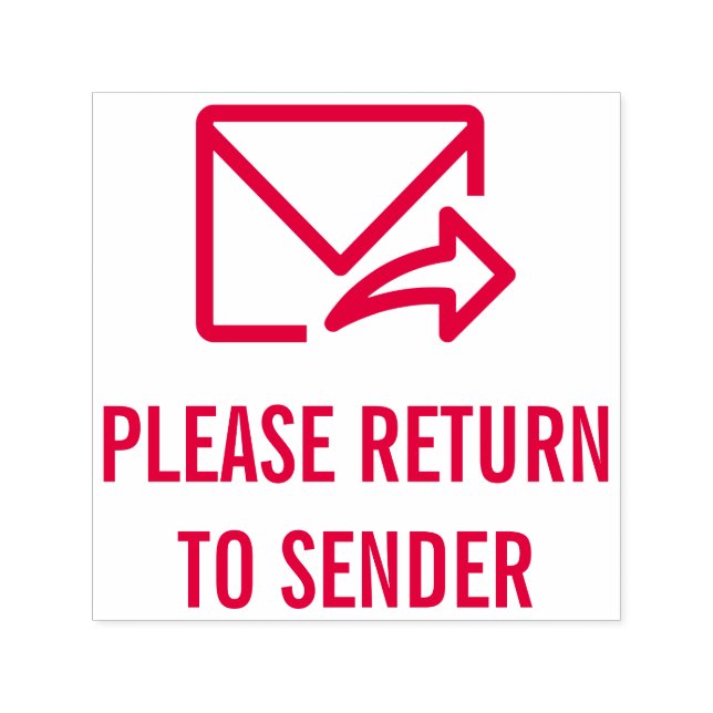 "BITTE RÜCKKEHR AN SENDER" & Umschlag-und-Pfeil Permastempel (Design)
