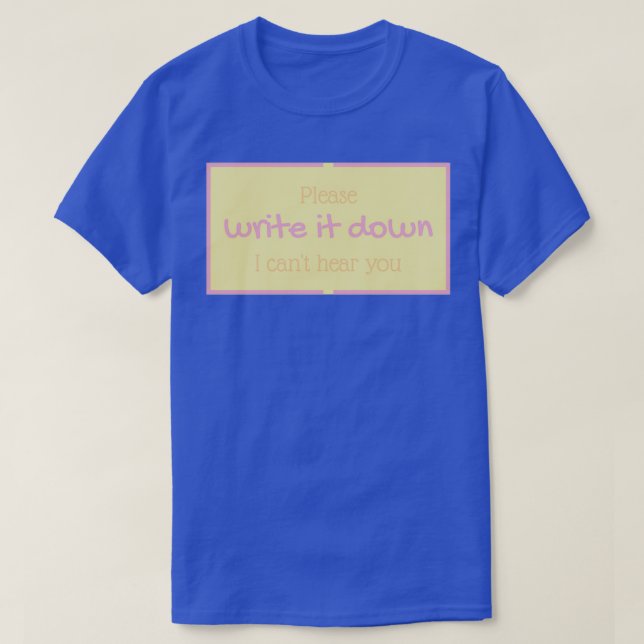 Bitte schreiben Sie es gelb auf T-Shirt (Design vorne)