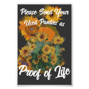 Bitte senden Sie Ihre gebrauchten Slips als Lebens Fotodruck