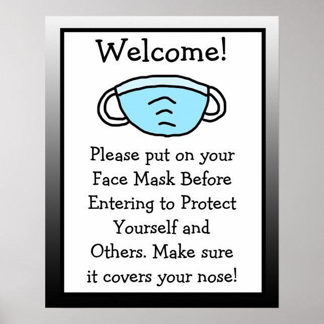 Bitte setzen Sie das Maskensymbol auf Ihr Gesicht Poster (Vorne)