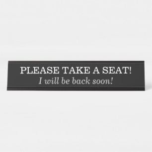 "BITTE SETZEN SIE SICH!" SCHREIBTISCHNAMENSPLAKETTE