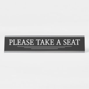 "BITTE SITZEN" SCHREIBTISCHNAMENSPLAKETTE