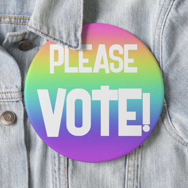 Bitte STIMMEN! Knopf "Big Rainbow" Button (Beispiel)