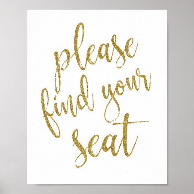 Bitte suchen Sie Ihren Sitzplatz-Glitzer 8x10-Hoch Poster (Vorne)