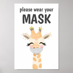 Bitte tragen Sie ein Maskensymbol, Maske erforderl Poster