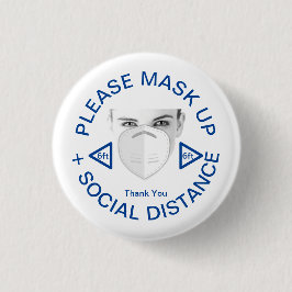 Bitte tragen Sie eine Maske und ein Button für soz