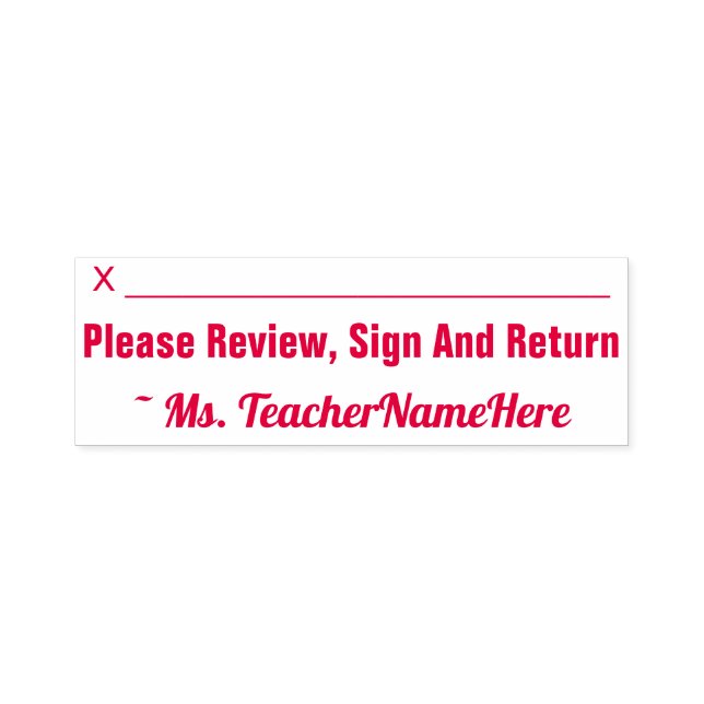 "Bitte überprüfen, unterschreiben und zurückschick Permastempel (Design)