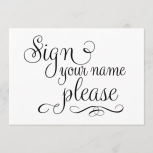 Bitte unterschreiben Sie das Hochzeitsschild, Einladung