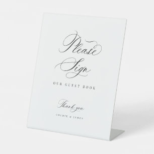 Bitte unterschreiben Sie Gästebuch Wedding Acrylic Sockelschild