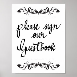 Bitte unterschreiben Sie unser Gästebuch Calligraf