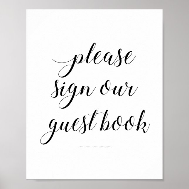 Bitte unterzeichnen Sie unser Gästebuch-Zeichen El Poster (Vorne)