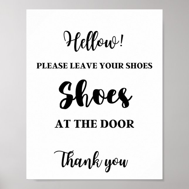 Bitte verlass deine Schuhe an der Tür Poster (Vorne)