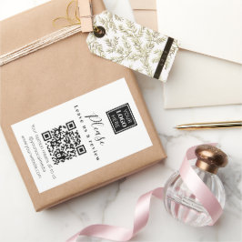 Bitte Verlass uns einen QR Code Business Rechteckiger Aufkleber