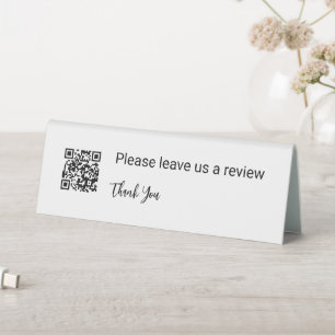 Bitte Verlass uns einen QR-Code überprüfen Danke W Tischaufsteller